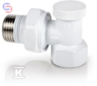 VALVEX VECTOR Zawór grzejnikowy powrotny kątowy 1/2" ZO-P-15 biały