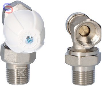 VALVEX ACTIV Zestaw grzejnikowy tradycyjny kątowy 1/2" niklowany