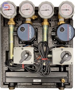 ONNLINE KOMBIMIX Grupa pompowa 2 obwody z mieszaczami 0.3x0.44x0.48m 15.29kg
