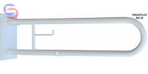 EKOTECH CLASSIC Poręcz podnoszona 60cm z uchwytem na papier biała