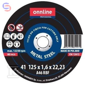 ONNLINE Tarcza do cięcia stali 125x1,6x22 mm 0,048kg