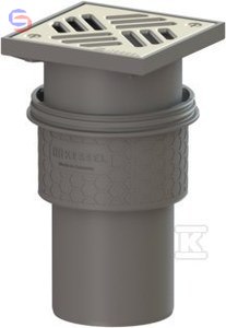 KESSEL PRACTICUS Wpust DN100 pionowy 138x138 mm nierdzewny