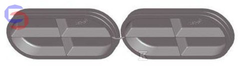 ZEHNDER ONFLOOR-PŁASKI Zaślepka podwójna kanału CK 300 0,32x0,05x0,04m 0,2kg