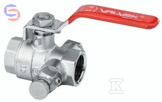 VALVEX ONYX Zawór kulowy niklowany 1 1/2" z korkiem spustowym i dławikiem