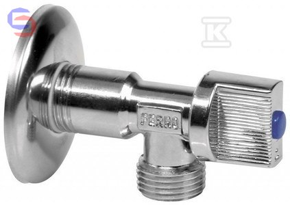 ONNLINE Zawór kulowy kątowy 1/2x3/4" z rozetą HAN510