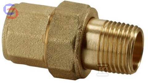 VALVEX Śrubunek Twist prosty długi 1" O-ring mosiądz 65mm