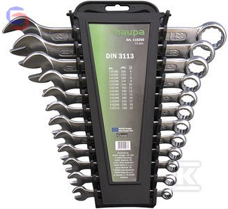 HAUPA KPL Kluczy płasko-oczkowych 12 el. 1,24kg 0,05x0,24x0,275m