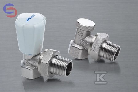 VALVEX ACTIV PLUS Zestaw grzejnikowy kątowy 1/2" niklowany