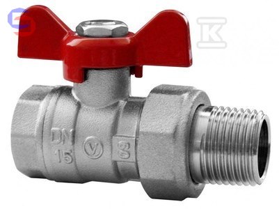 VALVEX ONYX Zawór kulowy niklowany 1" GW/Śrubunek PN40