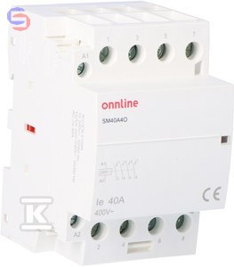 ONNLINE SM40A4O Stycznik modułowy 4NO 40A 230V AC 3 moduły