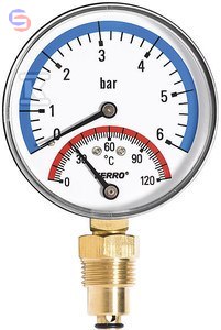 TERMOMANOM.80MM 1/2RADIALNY DO 6BAR 120C FERRO