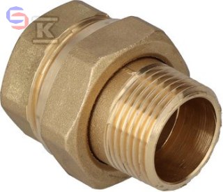 ONNLINE TWIST Śrubunek prosty krótki 1" O-ring mosiądz