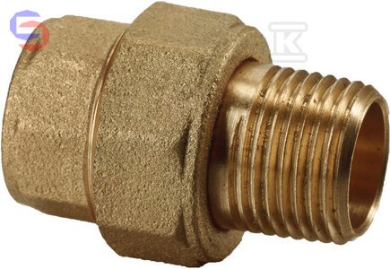 VALVEX TWIST Śrubunek prosty krótki 1 1/4" mosiądz