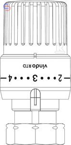 OVENTROP VINDO RTD Głowica termostatyczna biała 0,08x0,04x0,04m