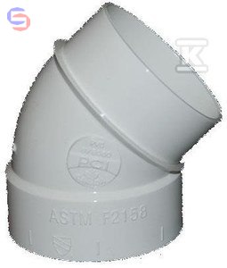 TOPVAC Kolano 45° Jednokielichowe TUY25 55x67x73mm 0,034kg