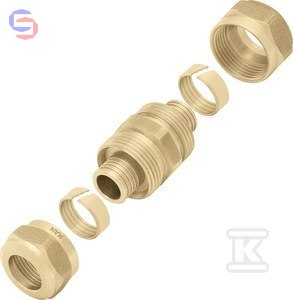 KAN-therm PUSH Łącznik skręcany 16x2 mosiężny