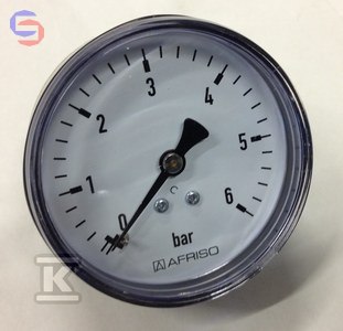 AFRISO RF63 Manometr poziomy 1/4" 0-6 bar kl.2.5