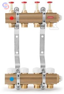 ONNLINE OP Rozdzielacz 1" 2-obiegowy z zaworami M30 i przepływomierzami