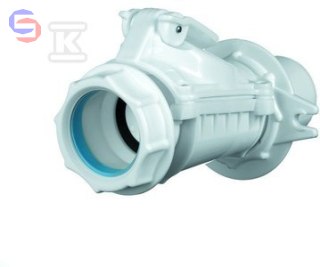 KARMAT Zasuwa burzowa PP DN50 wersja B biała z rozetą