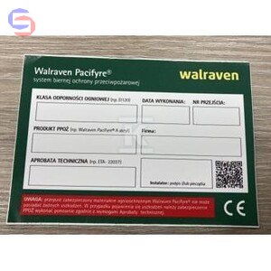 WALRAVEN BIS Pacifyre MKII Tabliczka PPOŻ 110x150mm 11g
