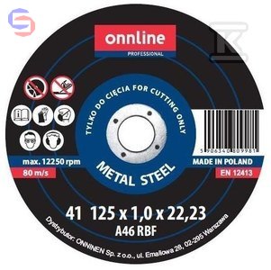 ONNLINE Tarcza do cięcia stali 125x1x22 mm 0,034kg