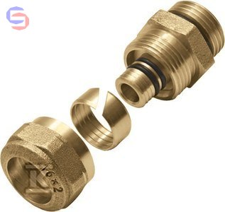 KAN-therm PRESS FITTINGS Złączka skręcana GZ 16x2 G1/2 mosiężna