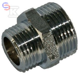 ONNLINE Nypel GZXGZ 3/8" chromowany mosiężny gwint zewnętrzny