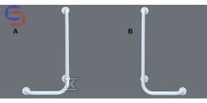 EKOTECH CLASSIC Poręcz kątowa 40x80cm prawa biała