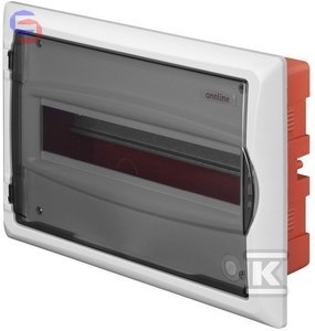 ONNLINE ONNLINE Rozdzielnica podtynkowa 1x12 modułowa IP40 szyba dymna