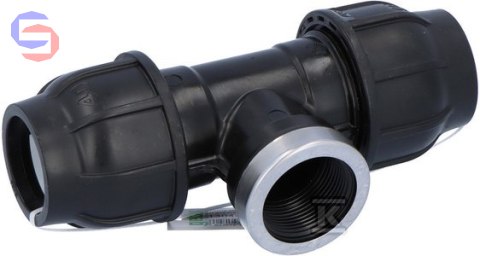 GEBO GEBO PLAST Trójnik zaciskowy PP 90° 40x5/4"x40 GW PN16