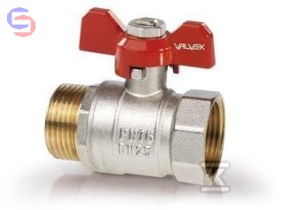 VALVEX ORO Zawór kulowy niklowany 3/4" z motylkiem aluminiowym
