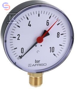 AFRISO RF100 Manometr Pionowy 1/2" 0-10 BAR Kl.2,5
