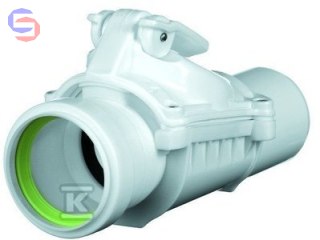 KARMAT Zasuwa burzowa PP DN50 biała wersja A