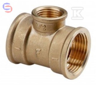 ONNLINE Trójnik redukcyjny mosiężny 3/4"x1/2"x3/4" żółty HAO691