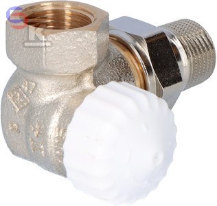 IMI HEIMEIER V-exakt II Zawór termostatyczny 1/2" niklowany biały kątowy