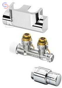 OVENTROP UNI SH Zestaw termostatyczny kątowy chromowany 0.11x0.09x0.14m