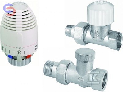 VALVEX VECTOR Zestaw termostatyczny prosty 1/2" niklowany 0.56kg