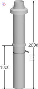 WOLF Koncentryczne przejście dachowe DN186/160 stal 0,265kg