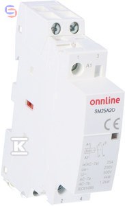 ONNLINE Stycznik modułowy 2NO 25A 230V SM25A20