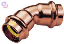 CONEX BPRESS GAS 45° Łuk dwukielichowy 35mm