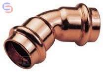 CONEX B PRESS Łuk dwukielichowy 45° 22mm CU