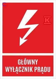 ONNLINE NOZ 74x105mm Tablica Oznacznikowa Główny Wyłącznik Prądu