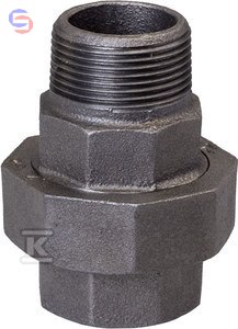 OPAL Śrubunek U12 NR 60 1" Czarny Dwuzłączka Gwintowana 0,42kg