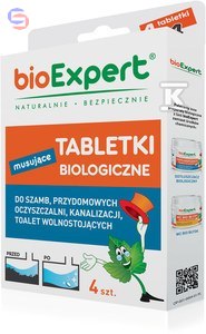 BIOEXPERT Tabletki biologiczne 4 szt. do szamb 0,17x0,10x0,03m 0,094kg