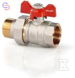 VALVEX ORO Zawór kulowy niklowany 3/4" GW/Śrubunek motylek aluminiowy