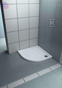 ONNLINE Brodzik półokrągły płaski 80x80x5,5 cm R55 FI9 akryl