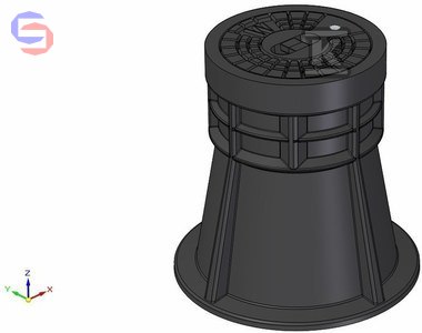 KZO WODA Skrzynka do zasuwy H270 270x270x42mm PEHD 4.2kg