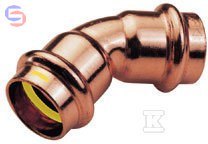 CONEX BPRESS GAS 45° Łuk dwukielichowy 22mm