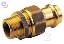 CONEX B PRESS Śrubunek z uszczelnieniem płaskim 35x1 1/4 mosiądz