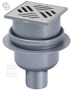 KESSEL CLASSIC Wpust DN50 pionowy kratka 100x100mm stal nierdzewna